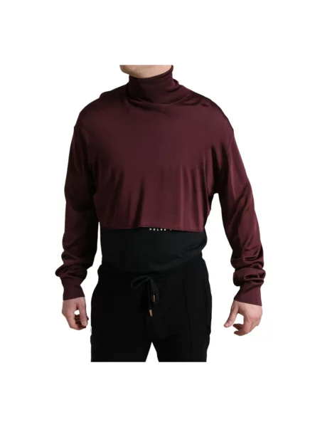 Sweter z golfem Dolce And Gabbana do golfa brązowy