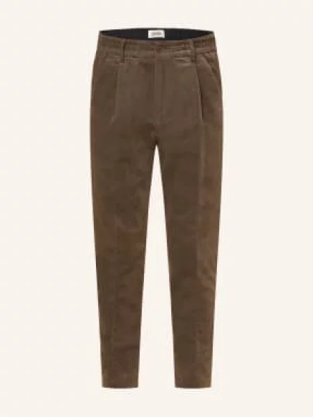 Drykorn Oblekové Kalhoty Chasy Extra Slim Fit Z Manšestru grün