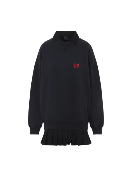 Lniana sukienka Balenciaga czarna