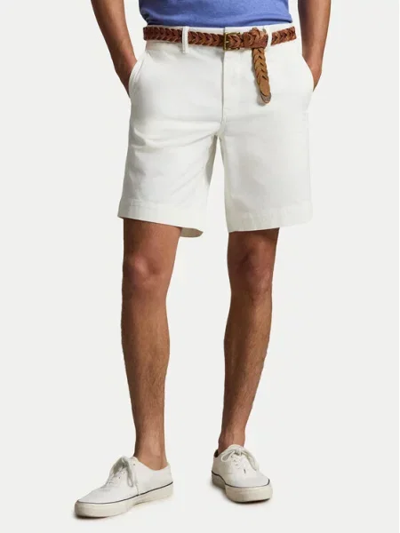 Polo Ralph Lauren Kratke hlače iz tkanine bela