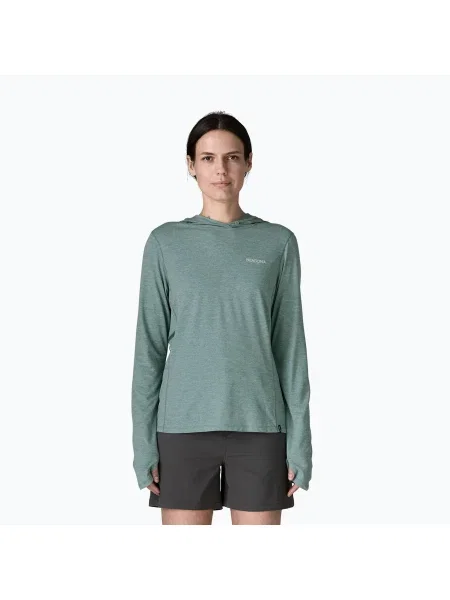Кофта Patagonia Capilene Cool Sun Hoody nouveau green/blue sage x-dye синя