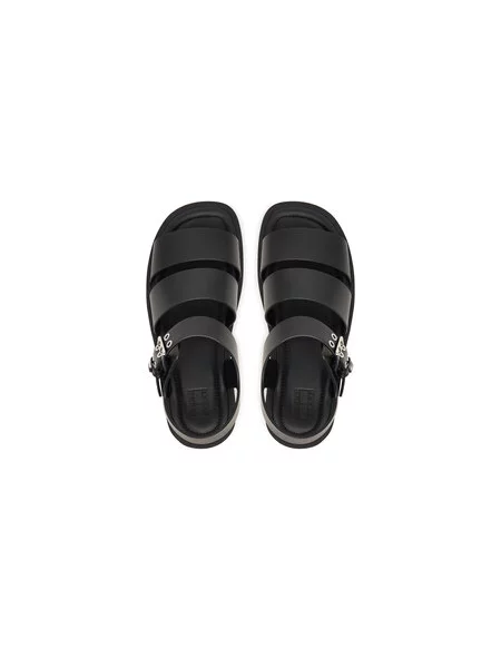 Sandály Tommy Jeans Tjw Straps Leather Max Sandal černá
