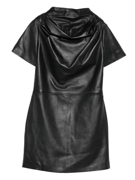 Rochie mini Giuseppe Di Morabito din piele drapată de costum negru