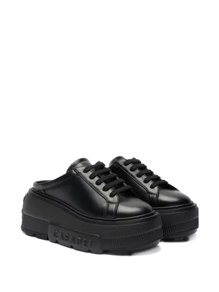 Papuci tip mules Casadei cu platformă negru