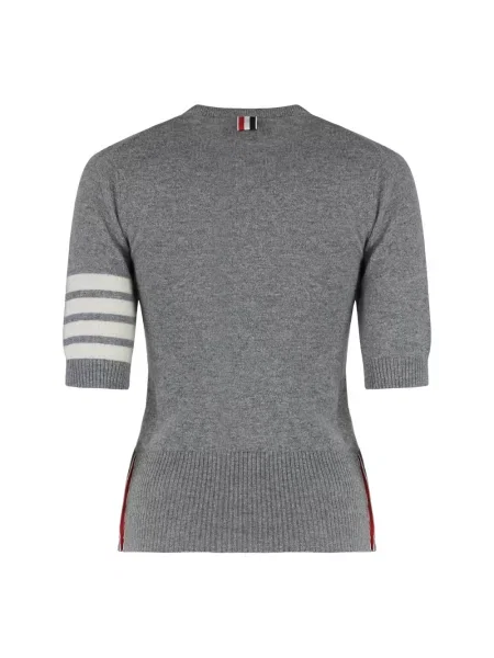 Pasek Thom Browne w paski z paskiem szary