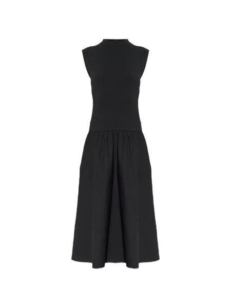 Rochie midi Samsøe Samsøe până la genunchi de costum negru