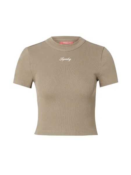 Superdry Tričko / sépiová béžová