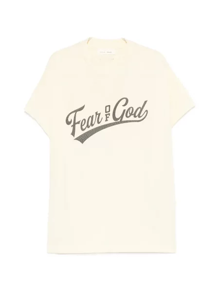 Tricou Fear Of God Essentials cu imagine galben