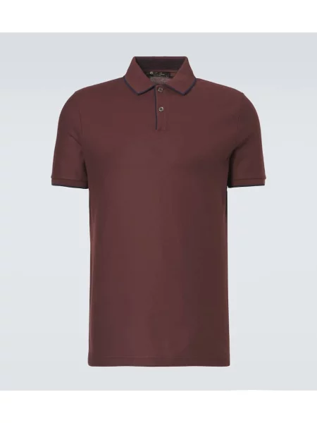 Поло тениска Loro Piana винено червено
