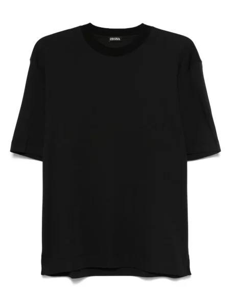 Tricou Zegna cu decolteu rotund scurt negru