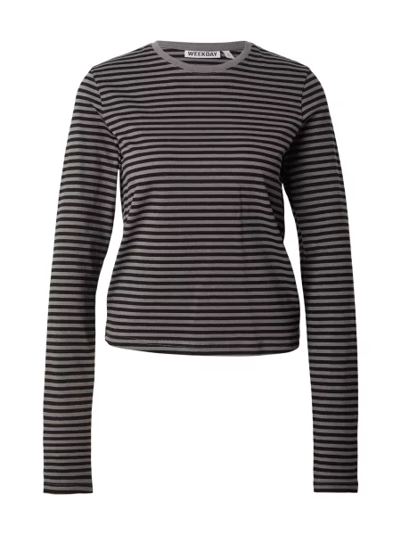 WEEKDAY Tričko šedá černá