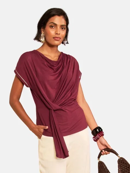 Love & roses Tricou burgundy roșu