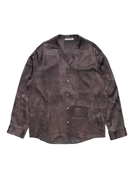 Cămașă Acne Studios cu imagine maro