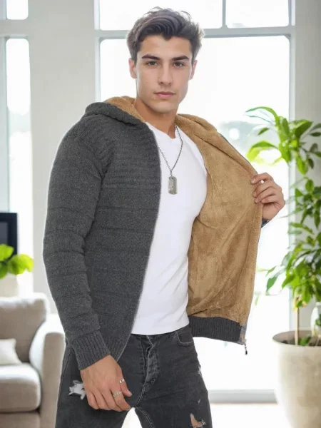 Cardigan Dewberry cu glugă gri