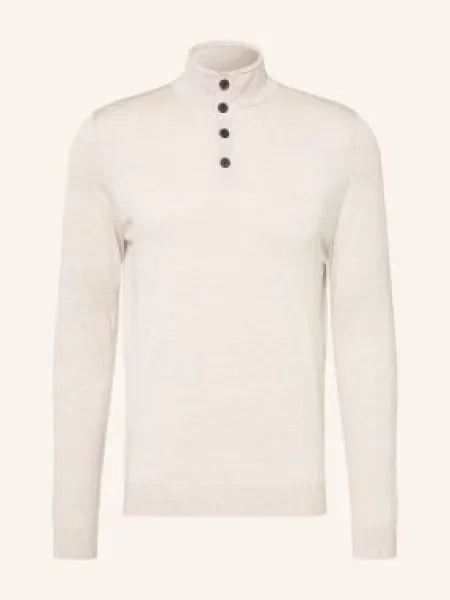 Reiss Sweter Typu Troyer Farnham grau beżowy