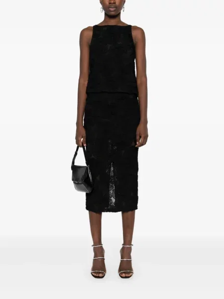 Top Rotate Birger Christensen cu model floral plasă negru