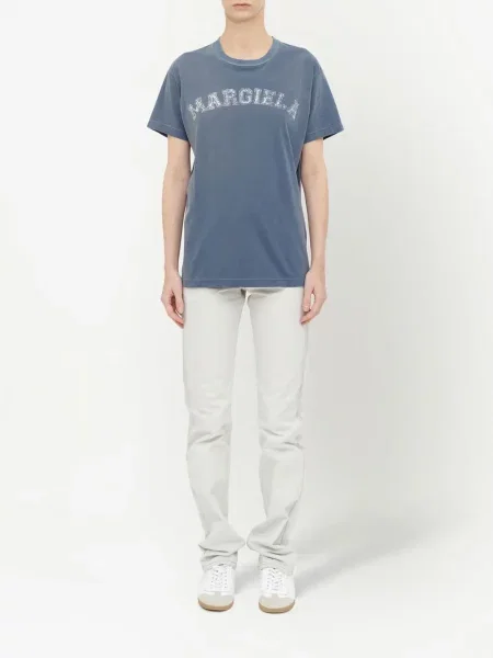 Raštuotas marškinėliai Maison Margiela mėlyna