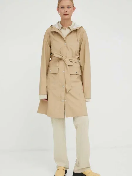 Wodoodporna kurtka Rains klasyczna w kształcie litery A beżowa