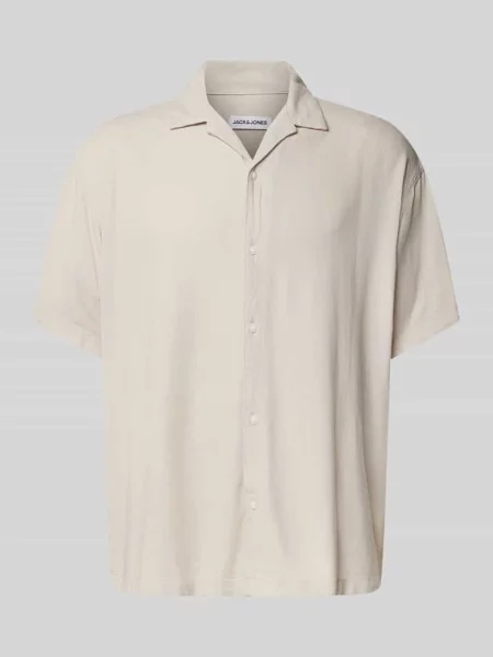 Koszula casualowa o kroju relaxed fit z kołnierzykiem typu resort model ‘WAYNE’ Jack & Jones biała