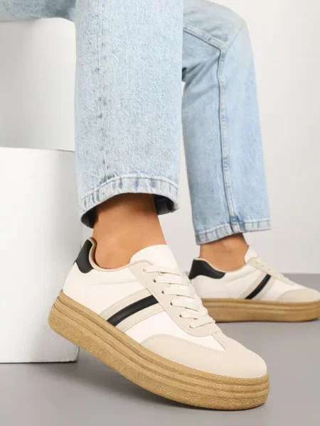 Sneakers Bej cu negru