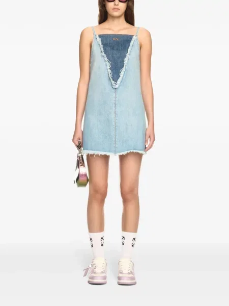 Rochie din denim Off-white de costum alb