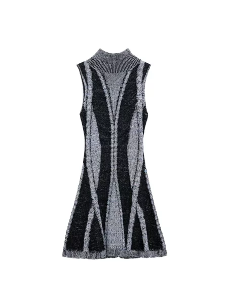 Desigual Rochie tricotat gri negru