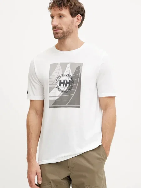 Športna kratka majica Helly Hansen Race Graphic bela