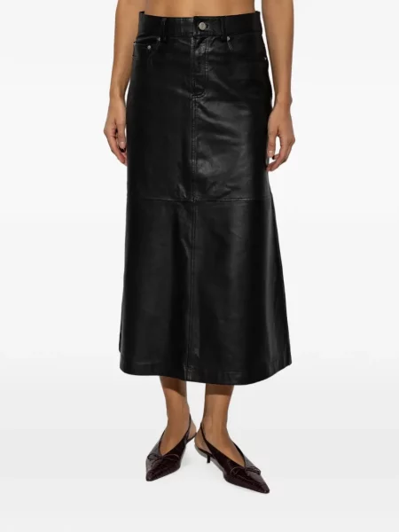 Fustă din piele By Malene Birger negru