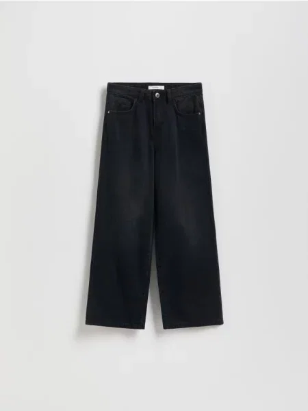 Reserved Jeansy wide leg czarny