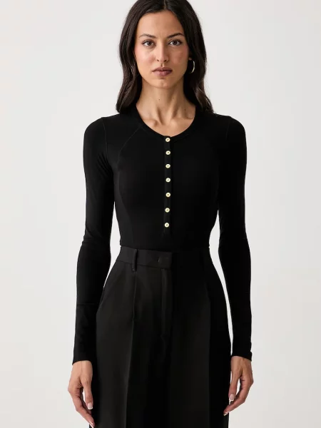 Elisabetta Franchi body pentru femei cu amestec de lână negru