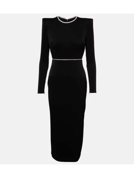 Rochie midi Alex Perry din satin de cristal până la genunchi negru