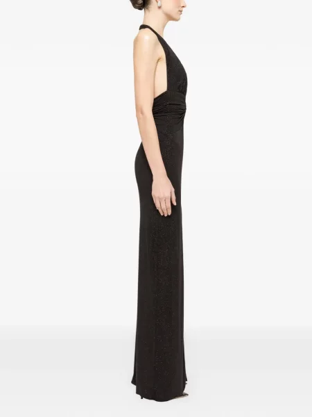 Rochie maxi Nissa cu spatele deschis de costum negru