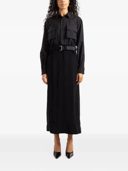 Rochie midi Sacai din satin negru