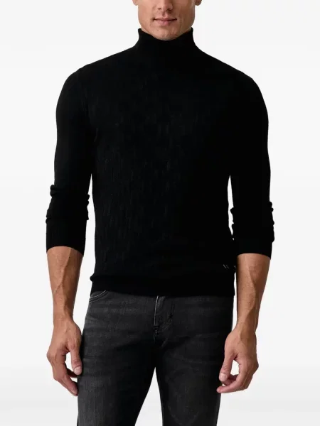 Pulover Karl Lagerfeld din jacard negru