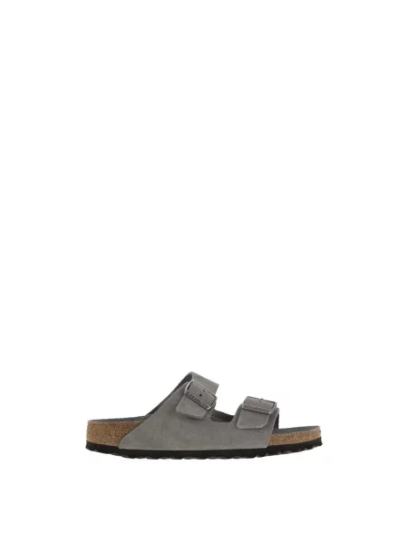 Klapki Birkenstock zamszowe szare