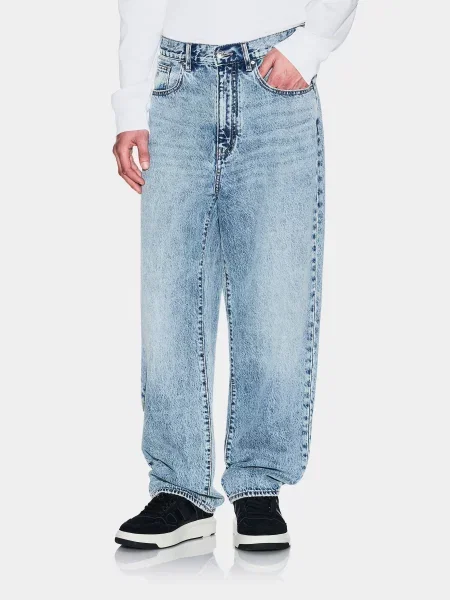 Широкі джинси Armani Exchange блакитний