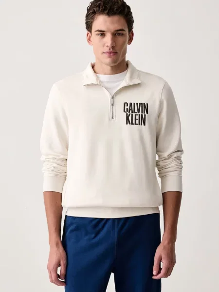 Calvin Klein Jeans bluza z bawełną beżowa