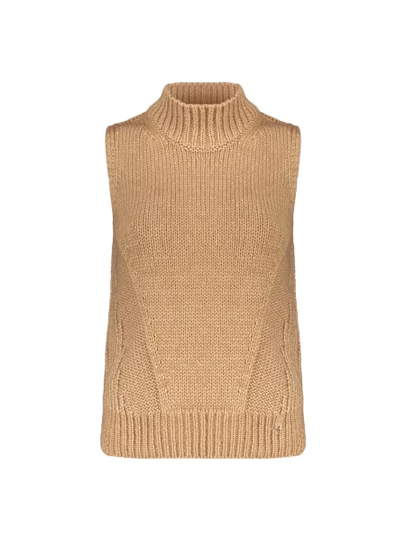 Sweter Herno bez rękawów z kaszmiru beżowy