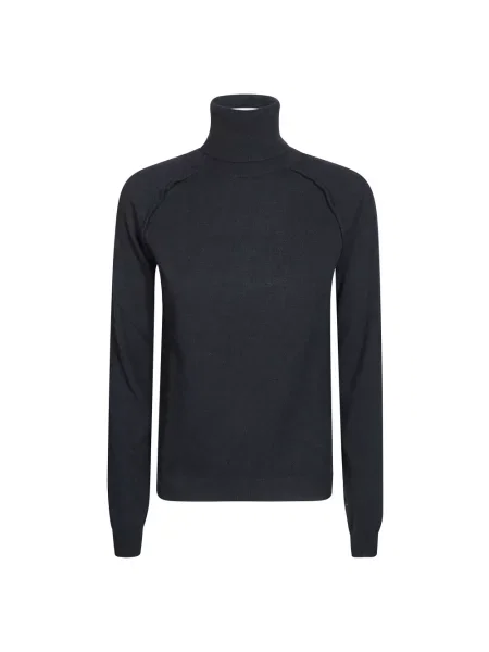 Lniany sweter z golfem Dondup czarny