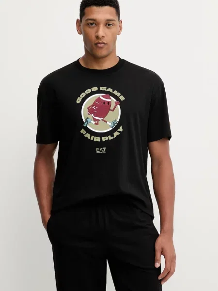 Emporio Armani tricou din cu imprimeu negru