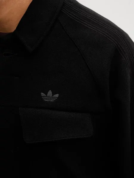 Шерстяное пальто Adidas Originals черное