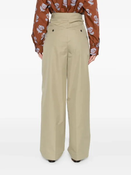 Pantaloni La Doublej plisate verde