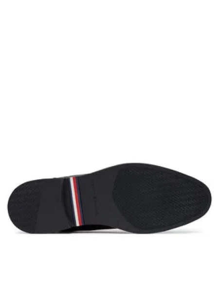 Tommy Hilfiger Bőr bokacsizma Corporate Dressy Lth Chelsea fekete