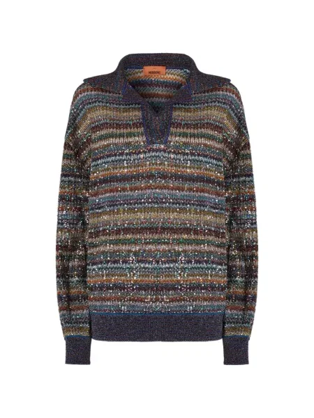 Pulover Missoni cu paiete cu dungi albastru