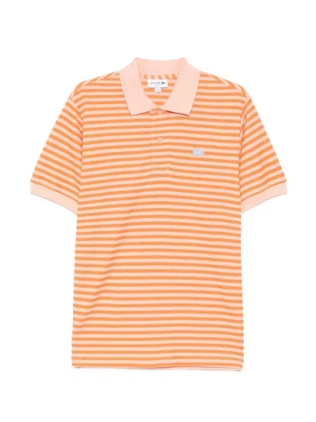 Tricou polo Lacoste cu dungi portocaliu