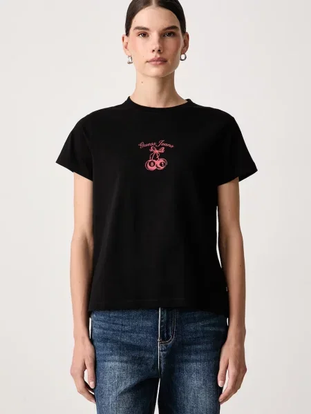 Guess Jeans T-shirt γυναικείο με ελαστάν μαύρο