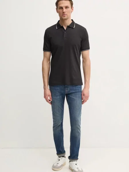 Bombažen polo Calvin Klein črna