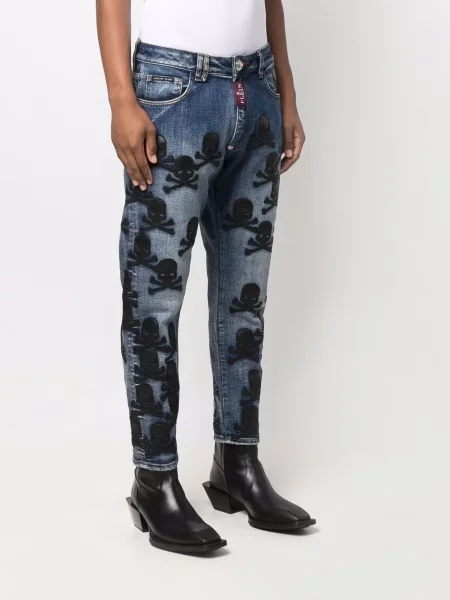 Zúžené zúžené džíny Philipp Plein modré
