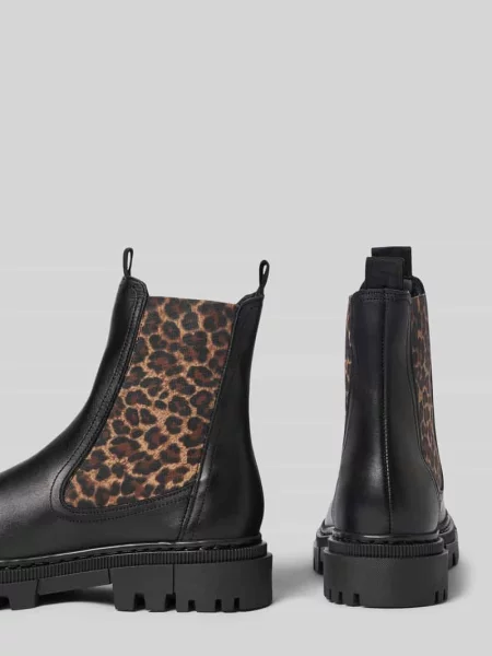 Buty chelsea z naturalnej skóry ze skóry bydlęcej Tamaris czarne