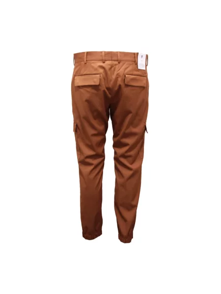 Spodnie cargo Pt01 ze stretchu brązowe